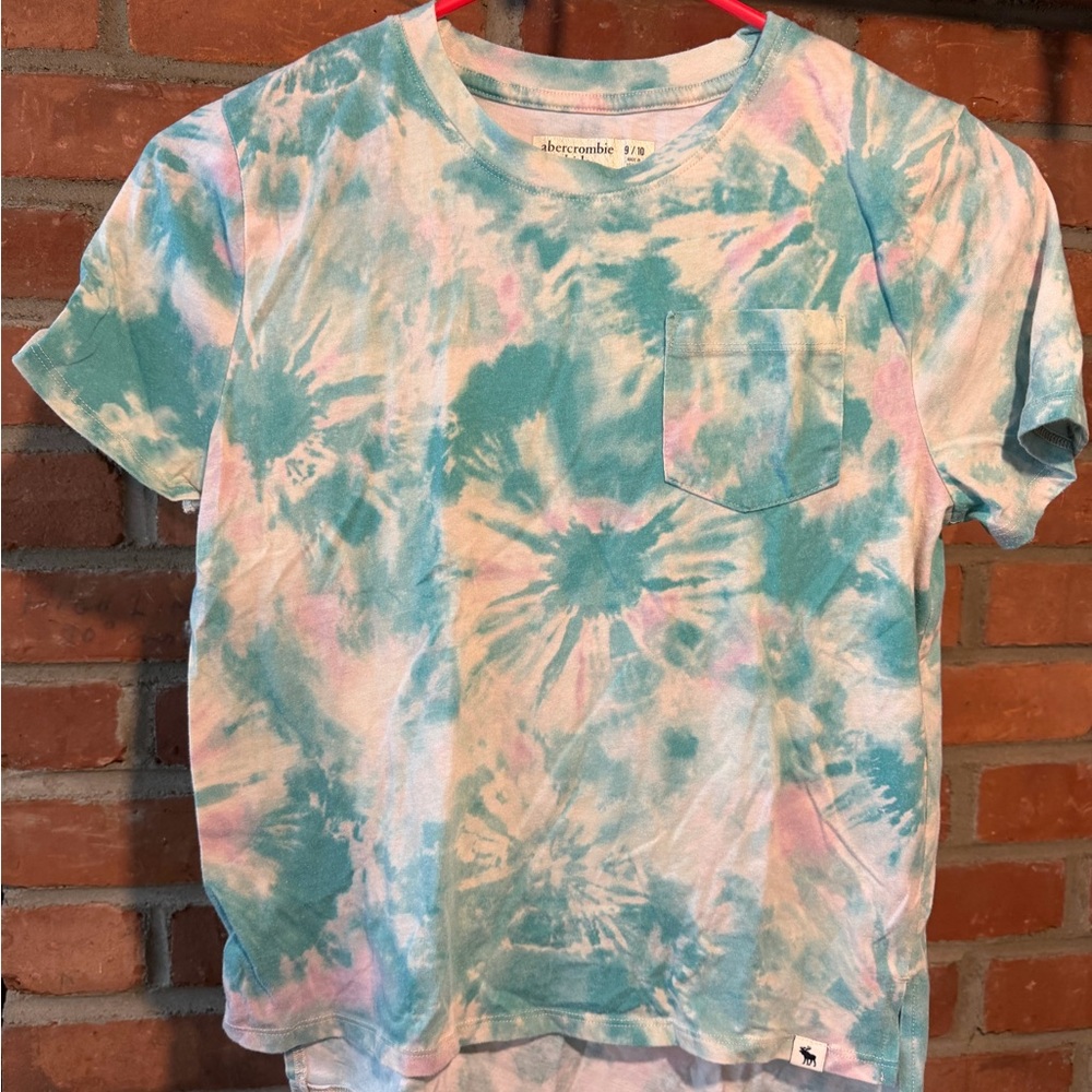 abercrombie kids Aqua & Pink Tie-Dye Pocket Tee